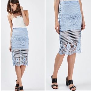 TOPSHOP Lace Panelled Pencil Skirt